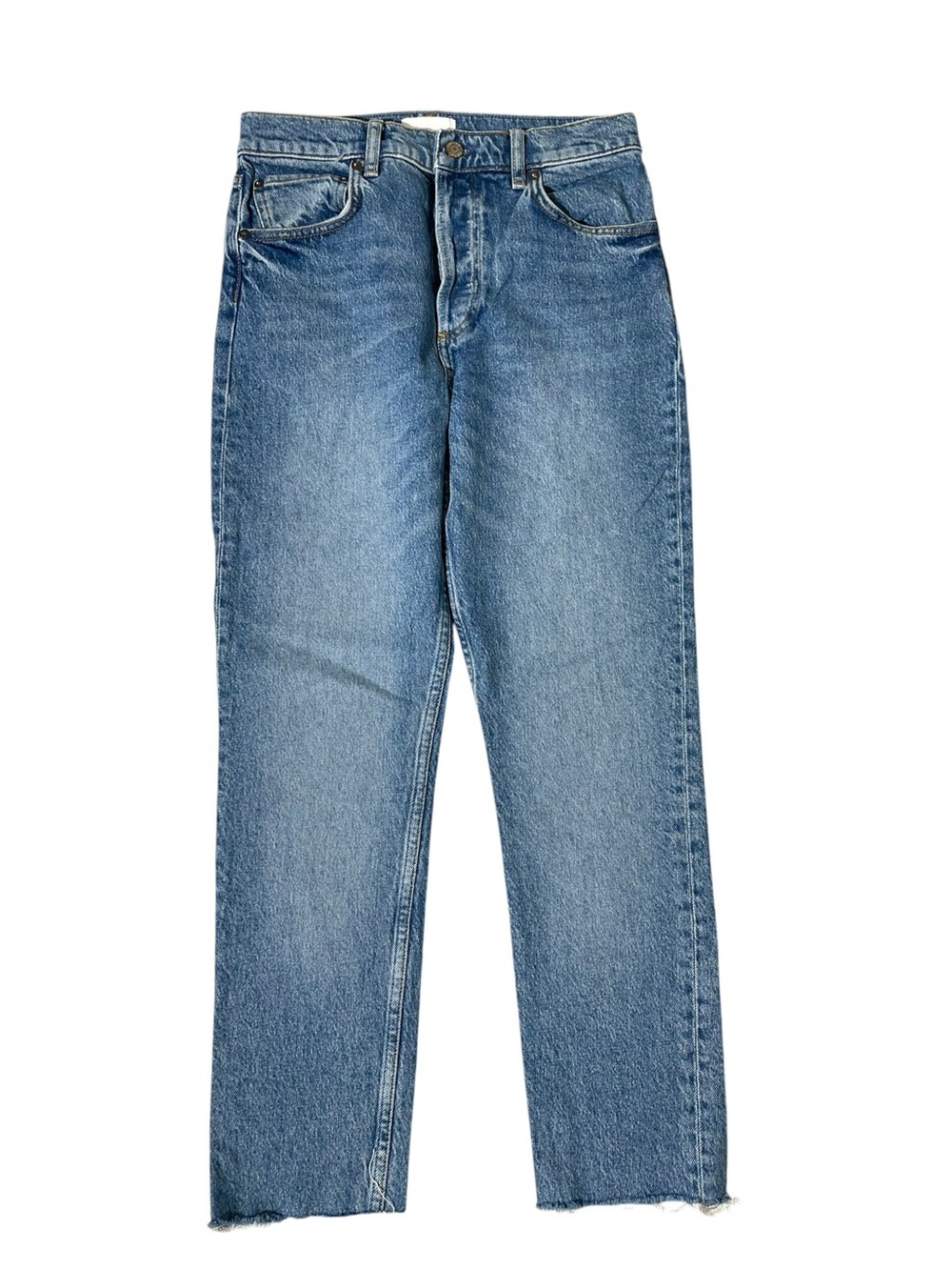 Boyish The Billy High-Rise Slim Straight Jeans Womens Blue Sz 26 $189 Skinny